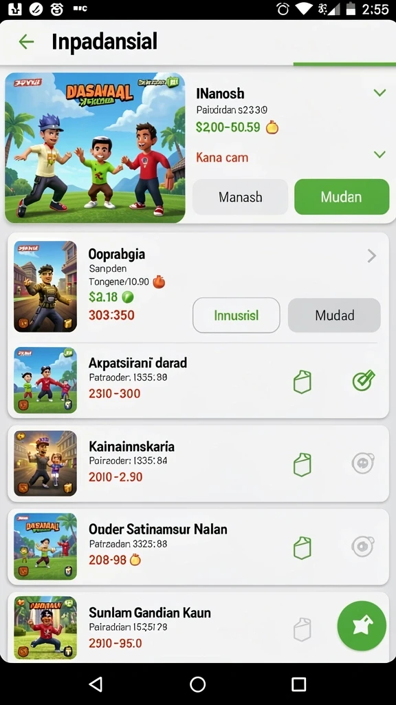double999 - Tangkapan layar menampilkan menu utama dengan berbagai pilihan misi.
